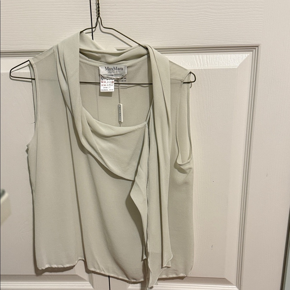 MaxMara Women's Elegant Cream Drape Blouse